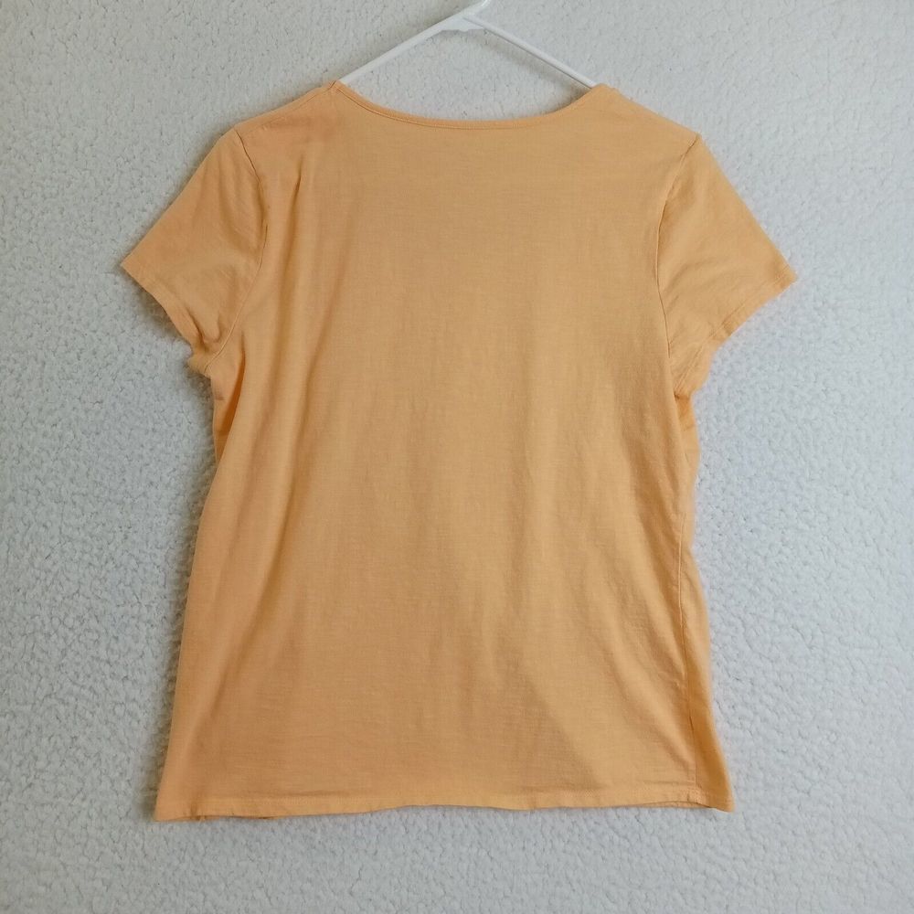 White Stag Blouse Womens Large Short Sleeve Orange Pullover Cotton - Picture 6 of 10